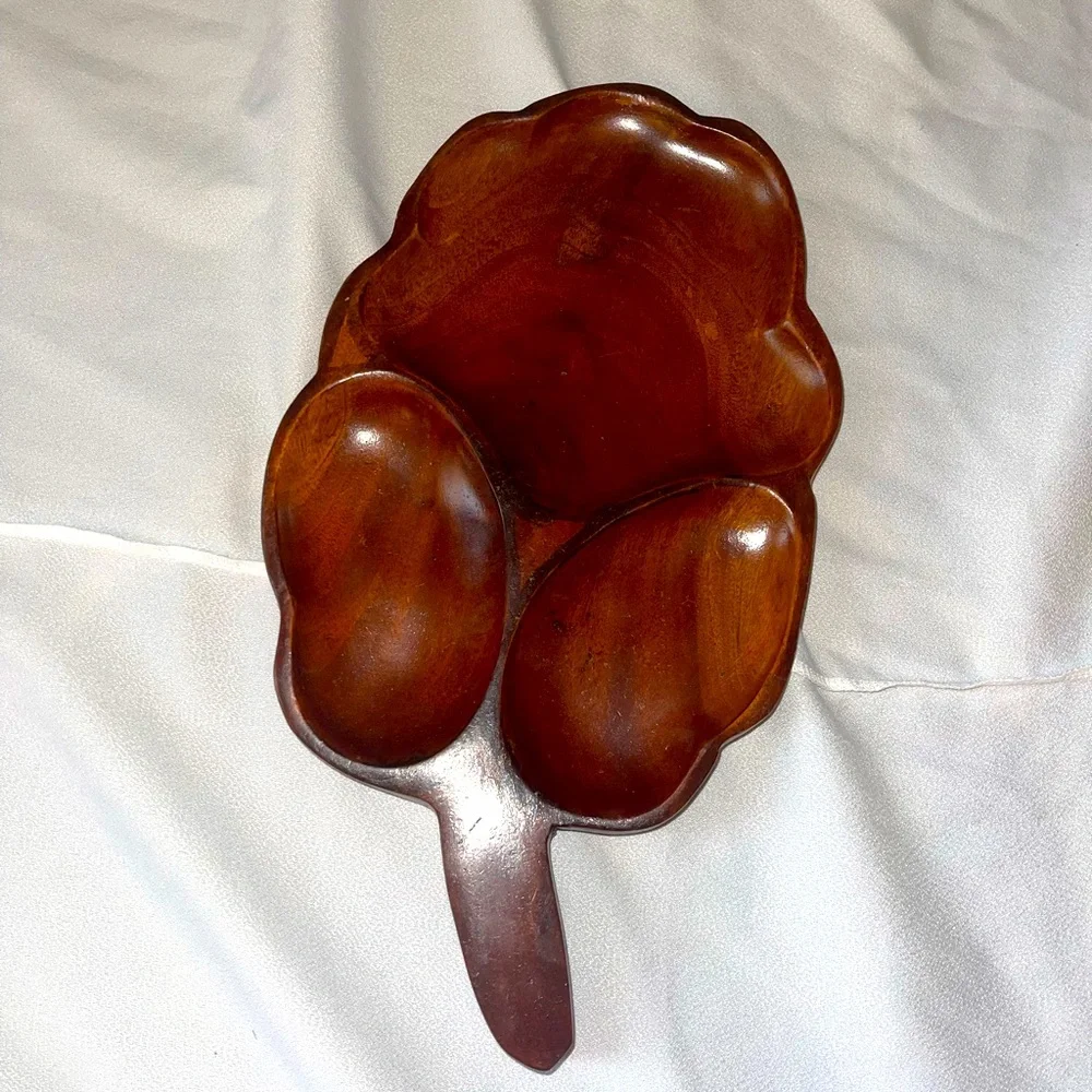 Wooden Leaf-Shaped Serving Platter MCM